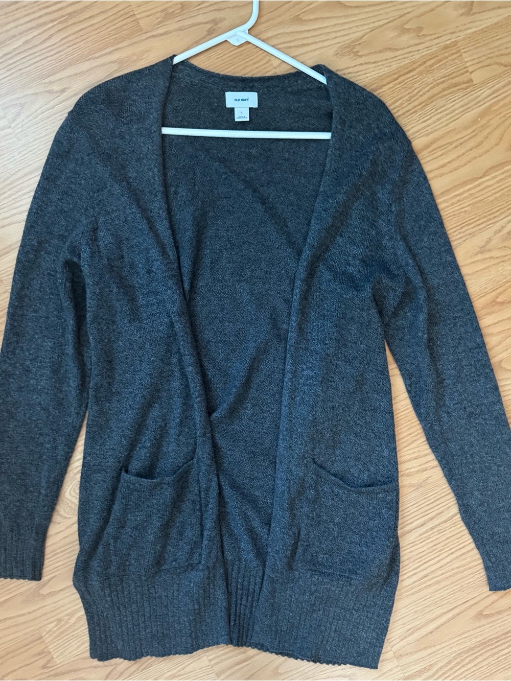 Old Navy Women's Charcoal Open-Front Cardigan Sweater - L